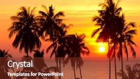  Presentation with divine - Slide deck enhanced with sunset divine palm paradise background and a tawny brown colored foreground