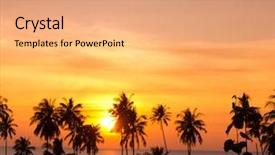  Presentation with divine - Audience pleasing PPT layouts consisting of sunset divine tree silhouettes backdrop and a coral colored foreground