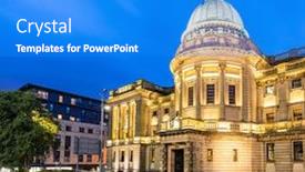  Presentation with e library - PPT layouts featuring sunset-dusk-at-glasgow-mitchell background and a cobalt blue colored foreground