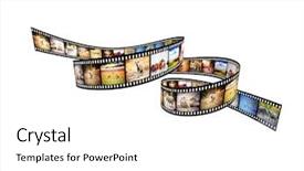  Presentation with film strip - Presentation enhanced with sunset eagle - 3d image of film strip background and a white colored foreground