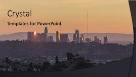  Presentation with towers - Beautiful slides featuring sunset eagle - view of hills and towers backdrop and a coral colored foreground