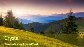  Presentation with landscape maintenance work - Presentation design having sunset forest - majestic morning mountain landscape background and a  colored foreground