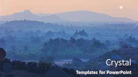  Presentation with hampi - Beautiful slide deck featuring sunset-from-hills-of-hampi backdrop and a ocean colored foreground