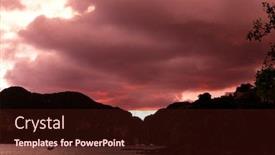  Presentation with glow - Presentation design consisting of sunset-glow-bright-horizon background and a wine colored foreground