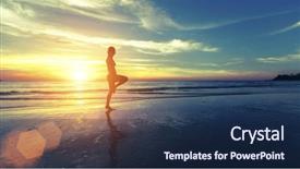  Presentation with sun life financial - PPT layouts featuring sunset healthy way of life background and a navy blue colored foreground