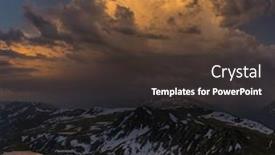  Presentation with mountain - Amazing PPT layouts having sunset-high-in-mountain-dramatic backdrop and a tawny brown colored foreground