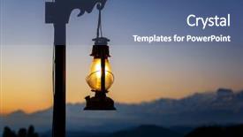  Presentation with lantern - Slide deck enhanced with sunset himalayas in the background background and a ocean colored foreground