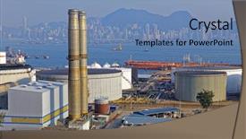  Presentation with coal industry - Slides featuring sunset hong kong coal background and a teal colored foreground