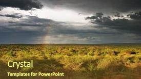  Presentation with savanna - PPT theme having sunset in african savanna background and a tawny brown colored foreground