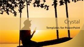  Presentation with krabi - Amazing PPT layouts having sunset-in-ao-nang-krabi backdrop and a yellow colored foreground