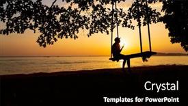  Presentation with krabi - Audience pleasing theme consisting of sunset-in-ao-nang-krabi backdrop and a black colored foreground