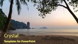  Presentation with krabi - Presentation design having sunset-in-ao-nang-krabi background and a tawny brown colored foreground
