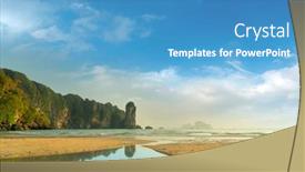  Presentation with krabi - Amazing presentation having sunset-in-ao-nang-krabi backdrop and a teal colored foreground