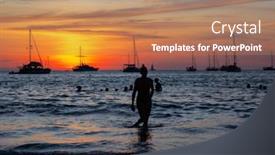  Presentation with krabi - Presentation consisting of sunset-in-ao-nang-krabi background and a coral colored foreground