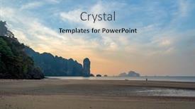  Presentation with krabi - Audience pleasing presentation theme consisting of sunset-in-ao-nang-krabi backdrop and a light blue colored foreground
