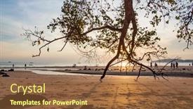  Presentation with krabi - Cool new slide set with sunset-in-ao-nang-krabi backdrop and a tawny brown colored foreground