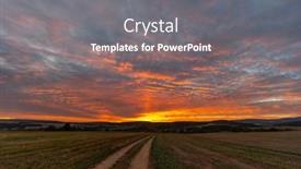  Presentation with sunset - Slides featuring sunset-in-bile-karpaty-slovakia background and a gray colored foreground