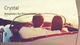  Presentation with classic car - Presentation consisting of sunset in classic vintage background and a cream colored foreground