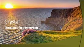  Presentation with ireland - Audience pleasing PPT theme consisting of sunset in co clare ireland backdrop and a coral colored foreground