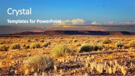  Presentation with kalahari - Colorful presentation design enhanced with sunset in kalahari desert namibia backdrop and a  colored foreground