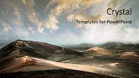  Presentation with volcanoes - Beautiful theme featuring sunset in lanzarote canary island backdrop and a mint green colored foreground