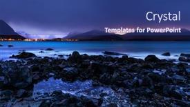  Presentation with glowing lights - Slide deck consisting of sunset-in-lofoten-islands-evening background and a ocean colored foreground