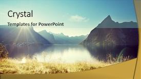  Presentation with overcrowding islands - Slide deck featuring sunset in lofoten islands norway background and a light blue colored foreground