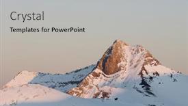  Presentation with sunset - Beautiful presentation featuring sunset-in-maladeta-mountains-pyrenees backdrop and a light gray colored foreground