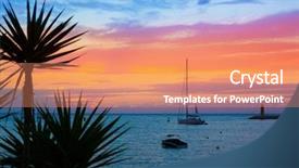  Presentation with port - Amazing slides having sunset in mallorca at balearic backdrop and a  colored foreground