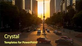  Presentation with mexico city - Slides having sunset in mexico city background and a tawny brown colored foreground