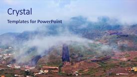  Presentation with mountains and the sacred geometry - Colorful PPT layouts enhanced with sunset in mountains at tenerife backdrop and a light blue colored foreground