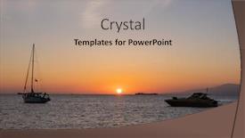  Presentation with island sunset - Slides featuring sunset-in-mykonos-island-greece background and a mint green colored foreground