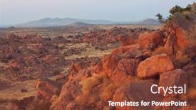  Presentation with africa safari - Presentation theme consisting of sunset-in-savannah-of-africa background and a tawny brown colored foreground