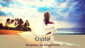  Presentation with south beach - Theme enhanced with sunset in south east asia background and a lemonade colored foreground