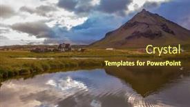  Presentation with fishing - Slide deck with sunset-in-the-fishing-village background and a tawny brown colored foreground