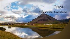  Presentation with fishing - Slide deck featuring sunset-in-the-fishing-village background and a light blue colored foreground