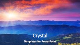  Presentation with transylvania - Audience pleasing theme consisting of sunset in the mountains landscape backdrop and a ocean colored foreground