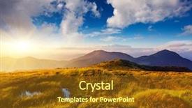  Presentation with sunset - PPT layouts enhanced with sunset in the mountains landscape background and a tawny brown colored foreground