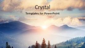  Presentation with vintage retro - Audience pleasing theme consisting of sunset in the mountains landscape backdrop and a lemonade colored foreground