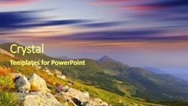  Presentation with mountains fantasy abstract nature landscape - Beautiful slide deck featuring sunset in the mountains landscape backdrop and a  colored foreground