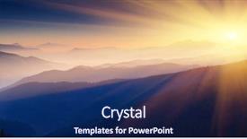  Presentation with mountains - Audience pleasing presentation design consisting of sunset in the mountains landscape backdrop and a navy blue colored foreground