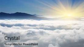  Presentation with mountains - Amazing slide set having sunset in the mountains landscape backdrop and a light gray colored foreground