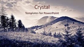  Presentation with mountains fantasy abstract nature landscape - PPT theme having sunset in the mountains landscape background and a  colored foreground