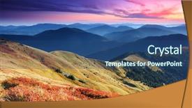  Presentation with mountains - Theme featuring sunset in the mountains landscape background and a ocean colored foreground