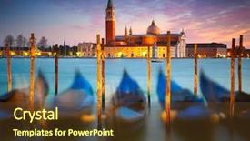  Presentation with venice - Presentation theme with sunset in venice italy background and a tawny brown colored foreground