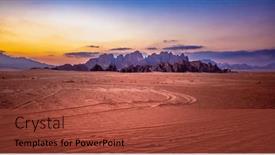  Presentation with rum - PPT theme having sunset-in-wadi-rum-desert background and a red colored foreground