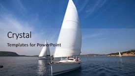  Presentation with sunset sailing - Colorful PPT layouts enhanced with sunset island - sailing luxury yachts backdrop and a light blue colored foreground