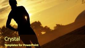  Presentation with woman runner - Beautiful PPT theme featuring sunset joggers - beautiful young woman runner having backdrop and a tawny brown colored foreground