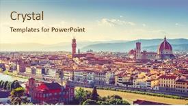  Presentation with ancient astronomy - Audience pleasing theme consisting of sunset landscape view to ancient backdrop and a cream colored foreground