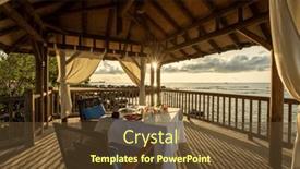  Presentation with romantic - PPT theme with sunset-landscapes-of-mauritius-over background and a tawny brown colored foreground